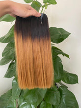 Load image into Gallery viewer, Weft Hair. Ombre mix. Straight and Wavy. Short to Medium Length.
